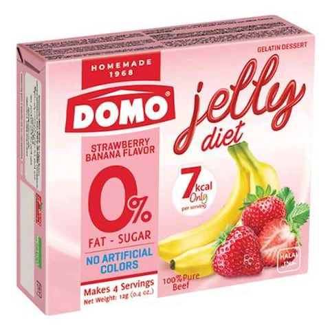 Domo Strawberry And Banana Diet Gelatin Dessert 12GR