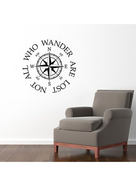 Spoil Your Wall Compass Design Wall Decal Black 60x60cm