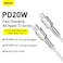 Baseus USB C to Lightning Fast Charging Data Transfer Cable PD 20W Cafule Series Power Delivery for iPhone 14/14 Pro/13 Pro/13 Pro Max/13/13 mini, iPad 9, 12 mini/12/12 Pro, 1M White