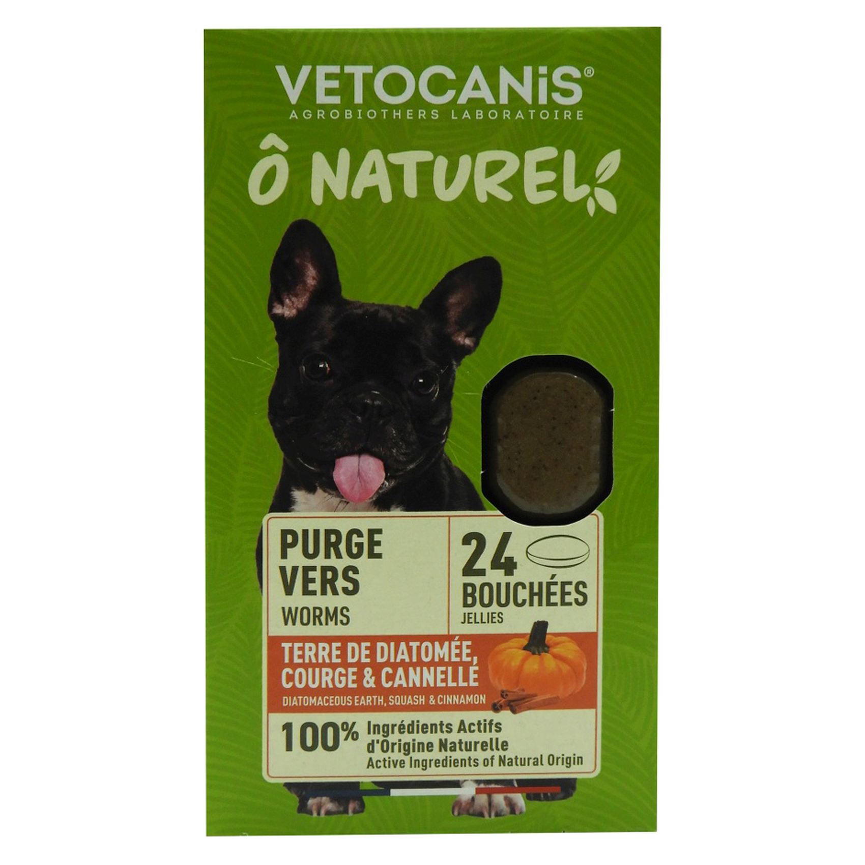 Vetocanis O Naturel Purge Worm Bites For Dogs With Diatomaceous Earth Squash And Cinnamon 24 Tablets