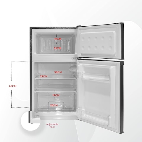 Nobel 85L Net Capacity Double Door Refrigerator, Silver, NR120S