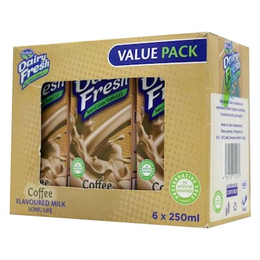Brookside Dairy Fresh Coffee Flavoured Milk 250Ml X Pack Of 6  Long Life