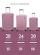 Parajohn 3-Piece Hard Side ABS Luggage Trolley Set 20/24/28 Inch, Pink