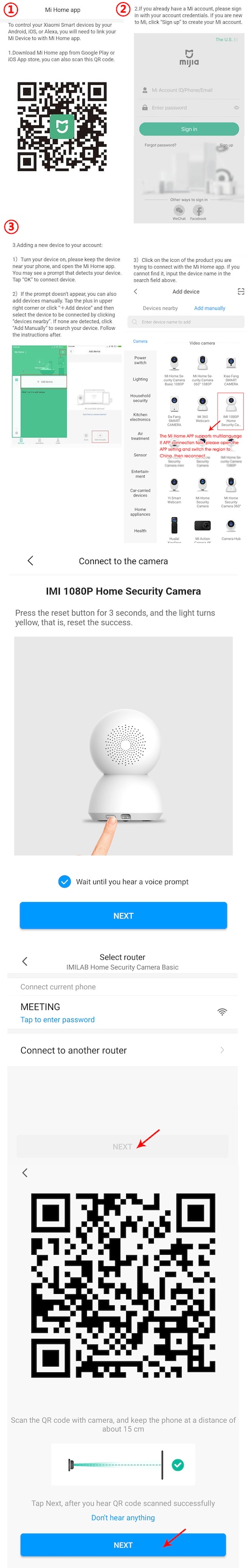 Generic-Global Version IMI Home Security Camera 1080P Smart Camera Infrared Night Vision 360 Degree Panoramic Al Humanoid Detection H.265 Smart Home Wireless Camera APP Remote New Version