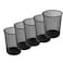 Set of 5 Multipurpose Metal Mesh Waste Bin For Office, Home, Kitchen H28 x W 26.5 Cm BLACK