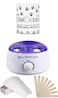 Pro- Wax Warmer for Body Hair Removal with 600ml Olive Wax, 100 Pcs Wax Strip and 100 Pcs Wood Spatula