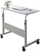 Czt Bedside Laptop Table Rolling Overbed Computer Desk Cart Stand Mobile Workstation Adjustable Height With Lockable Wheel Storage Black For Bedside Sofa 40 * 80Cm (A-White-05)