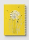 Lowha Spiral Notebook With 60 Sheets And Hard Paper Covers With Dandelion Drawing Design, For Jotting Notes And Reminders, For Work, University, School