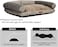 Orthopedic dog bed sofa with U-shaped bolster, Machine washable cover and nonskid bottom, Suitable for medium sized pets, Soft and comfortable dog bed 65 cm L (Khaki)