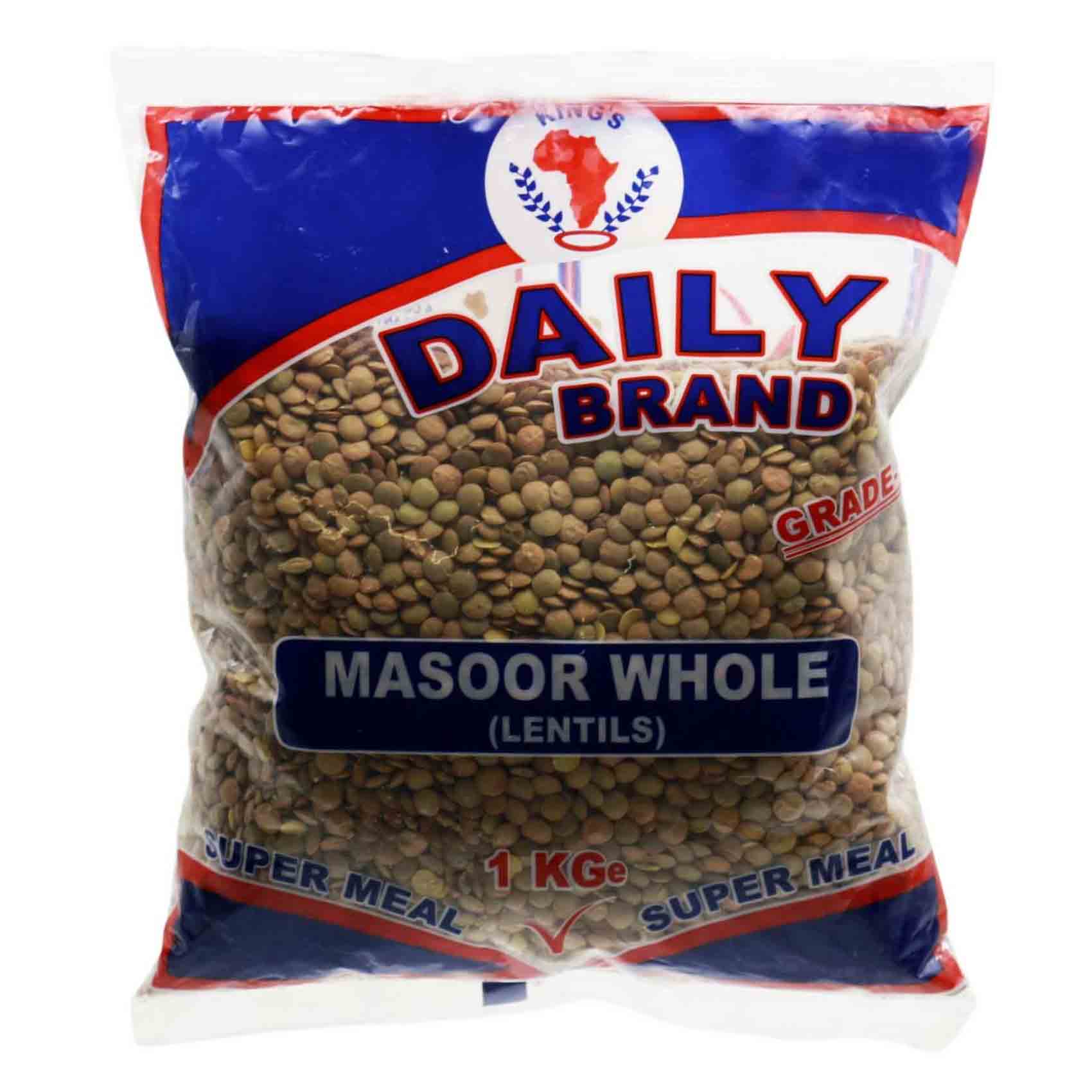 Kings Daily Brand Grade 1 Lentils Mosoor Whole 1kg