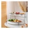 2 Tier Oval Shaped Serving Set with Black Stand