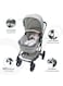 Moon Pro 2 In 1 Stroller &ndash; Lightweight Aluminium Frame With Reversible Seat Design For Rear And Forward Facing, Compact Fold, Adjustable Canopy And More Gray Melange