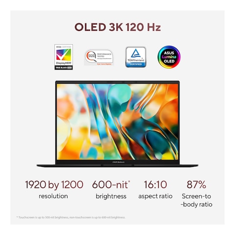 Asus Zenbook 14 OLED UM3406HA-OLEDR7W, AMD Ryzen 7 8840HS, 16GB RAM, 1TB SSD, 14-inch WUXGA OLED, Windows 11 Home, Jade Black, English/Arabic