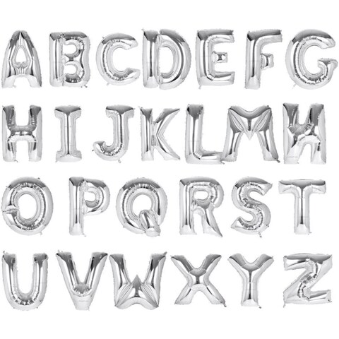 ALPHABET  O  BALLOONS 32 INCH FOR DECORATION SILVER IN COLOUR
