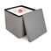 Hk Storage Pouffe Grey Faux Linen 1