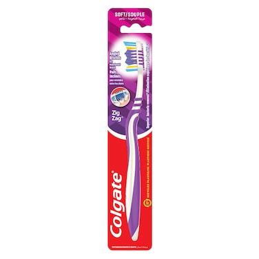 Colgate Zigzag Flexible Soft Toothbrush With Tongue Cleaner 1 Pcs