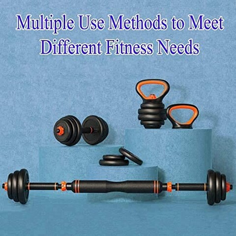 Sky Land Unisex Adult Enviromental Adjustable Dumbbell N Barbell Set With Kettlebell - Black-Em-9268-20, Sky Land Barbell-With Kettlebell-Em-9268-20