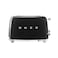 Smeg 50&#39;s Style Toaster TSF01BLUK, 950 W, Black, 6 Toasting Levels
