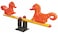 Rbwtoys New Outdoor Spring Rider Seesaw With Seahorse Face 2 Kids Seat, Playset For Kids RW-15234 230&times;56&times;108cm