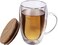 Double Wall Glass Coffee Mugs,Insulated Clear Borosilicate Glasses Cup With Handle Juice Milk Tea Cups For Gifts 350ml