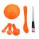 طقم ادوات خلط لتحضير قناع الوجه مكوّن من 6 قطع برتقالي