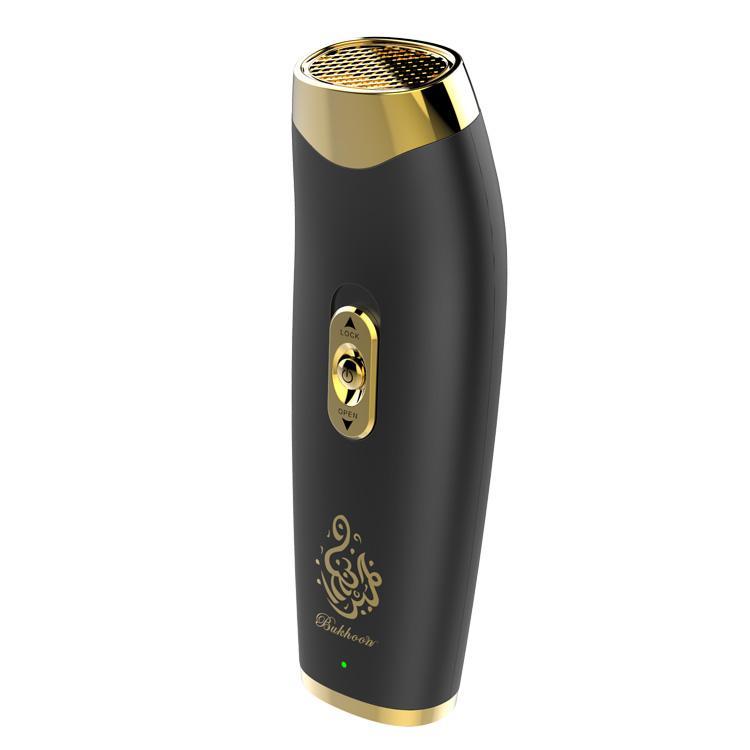 Edragonmall - B11 Upright Hand-Held Bukhoor Aromatherapy Portable Arabic Electric Bakhoor Incense Burner | Black+Golden