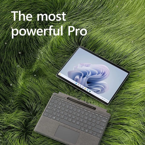 Microsoft Surface Pro 9 2 In 1 Tablet, Intel Core i7-1255U, 16GB RAM, 512GB SSD, 13-inch PixelSense Flow Touch Display, Windows 11 Pro, Platinum, QIY-00007