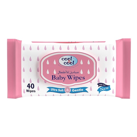 Cool &amp; Cool Ultra Soft And Gentle Baby Wipes White 40 Wipes Pack of 3