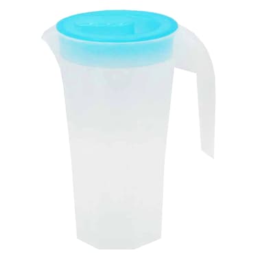 JCJ 4302 Plastic Water Pitcher With Lid 11x15x21cm Blue/White