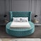 In House Lotus Velvet Bed Frame - King - 200x200 cm - Turquoise