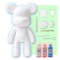 DIY CREATE YOUR OWN UNIQUE ACRYLIC FLUID POURING PAINT BEAR (9 inch - 23 cm) COMPLETE SET, colors: White, Light-Pink, Light-Blue. Arts and Crafts, Customize Handmade Creative Birthday Gift