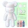DIY CREATE YOUR OWN UNIQUE ACRYLIC FLUID POURING PAINT BEAR (9 inch - 23 cm) COMPLETE SET, colors: White, Light-Pink, Light-Blue. Arts and Crafts, Customize Handmade Creative Birthday Gift