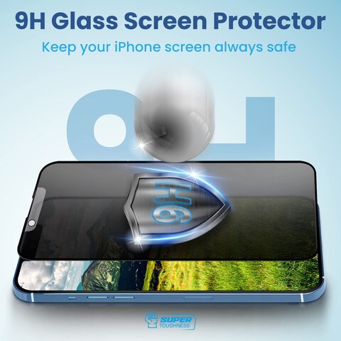 Remson Tempered Glass Screen Protector Privacy Matte 9H Hardness Anti- Spy Anti-Glare Anti- Fingerprint Tempered Glass with Easy Installation Frame Compatible for iPhone 13 Pro (6.1 Inch) 2 Pack
