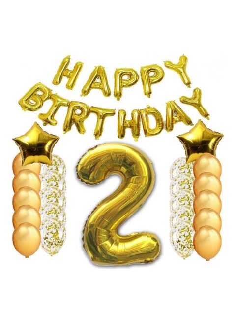 Party Time 39-Piece Decorative Birthday Party Foil Balloon Set