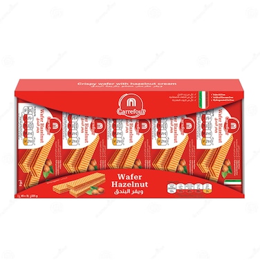كارفور ويفر مقرمش بكريمة البندق 45 غرام حزمة من 5