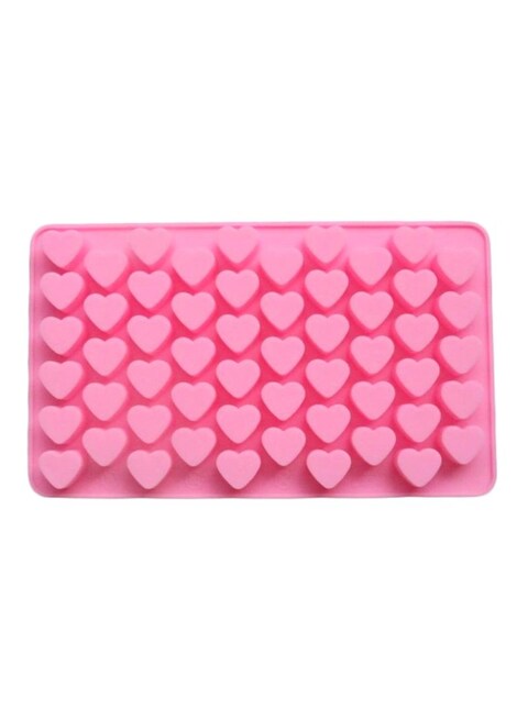 Generic Heart-Shaped Non-Stick 55 Cake Baking Mould Pink 18.5X11X1.4cm