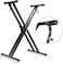 Mike Music Adjustable Double X Style Piano Keyboard Stand - Black (Double X Keyboard stand, black)