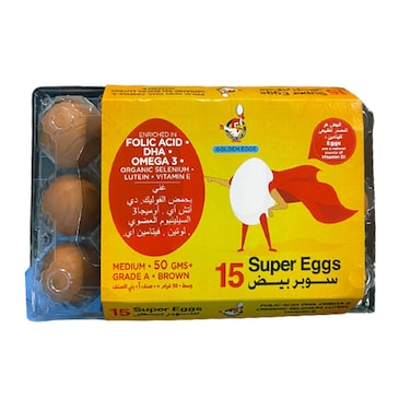 Golden Super Eggs Medium Brown 15 PCS