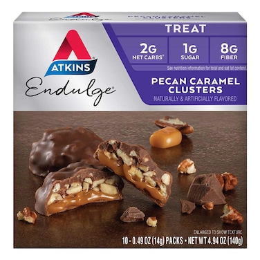 Atkins Clusters Endulge Pecan Caramel 14g x 10 Pieces