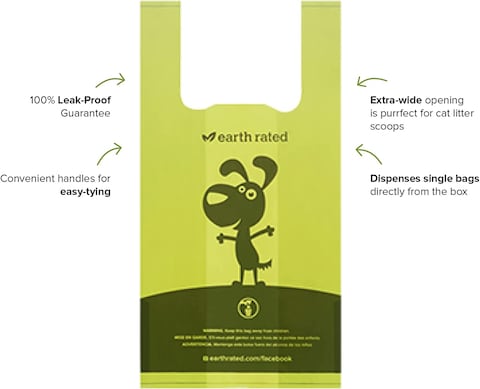 Earth Rated Dog Poop Bags With Tie Handles, Guaranteed Leakproof, Lavender Scented, 120 Count