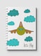 Lowha Spiral Notebook With 60 Sheets And Hard Paper Covers With Lets Fly Doodle Design, For Jotting Notes And Reminders, For Work, University, School