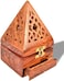 ALSAQER Wooden Incence Bakhoor Burner Madkhan/Mabkhara Pyramid shape Charcoal Bakhoor Burner-Medium