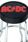 AC DC Logo Bar Stool with Padded Swivel Seat, Chrome Legs and Footrest 76cm High x 52cm Diameter - Officially Licensed Merchandise