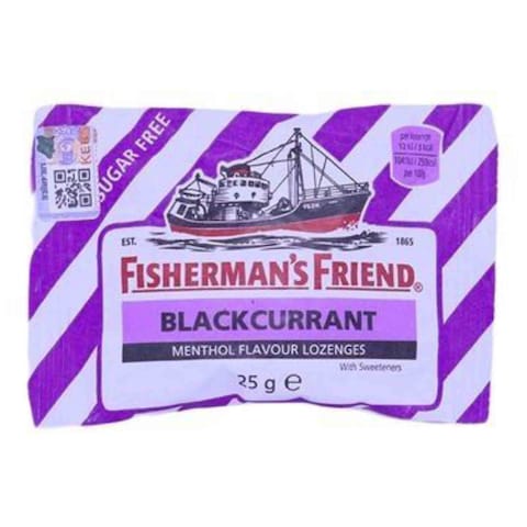 Fisherman&#39;s Friend Blackcurrant Sugar Free Menthol Lozenges 25g