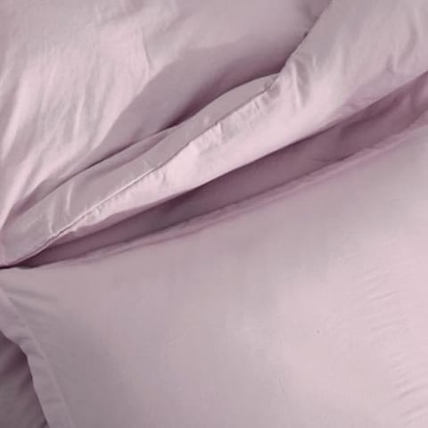 Luna Home Washable Cotton 6 Piece King Size Duvet Cover Plain Design, Plain Lavender Color