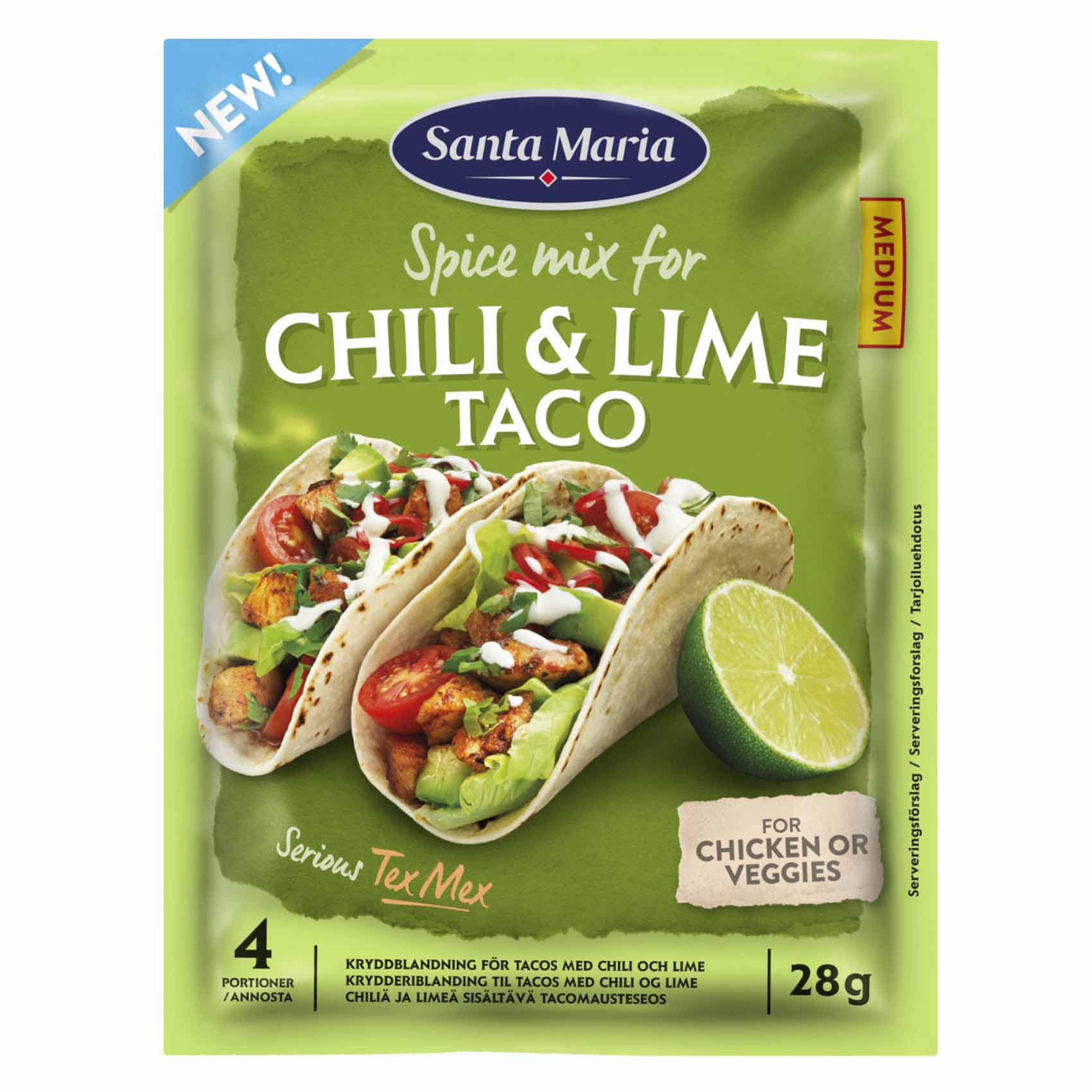 Buy Santa Maria Spice Mix Chili And Lime Taco Medium 28g Online