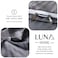 Luna Home Premium King Size 6 Pieces Bedding Set Without Filler, Solid Dark Gray Color, Satin Stripe Design