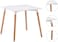 LANNY Modern White Eames Dining Set(1+2): Plastic Seat Wood Leg Chair-1618+Wood Square Table T5, for Living Room/Desk/Office/Kitchen/Lounging/Cafeterias/Home/Restaurant