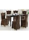 Fabienne 6-Piece Stretchable Dining Chair Cover Set Free Size Brown