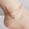 Aiwanto Double Layer Anklet Rose Gold Beautiful Women's Ankle Chain Gift